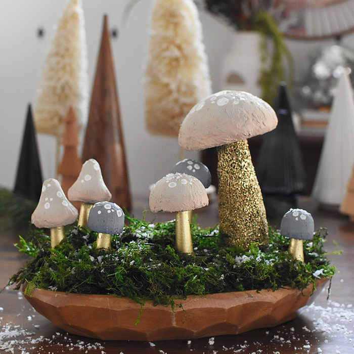 Mushroom Shaped Candles Hand Painted christmas Decor Mushroom