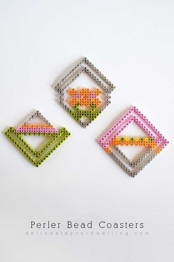 Colorful Perler Bead Coasters - Delineate Your Dwelling