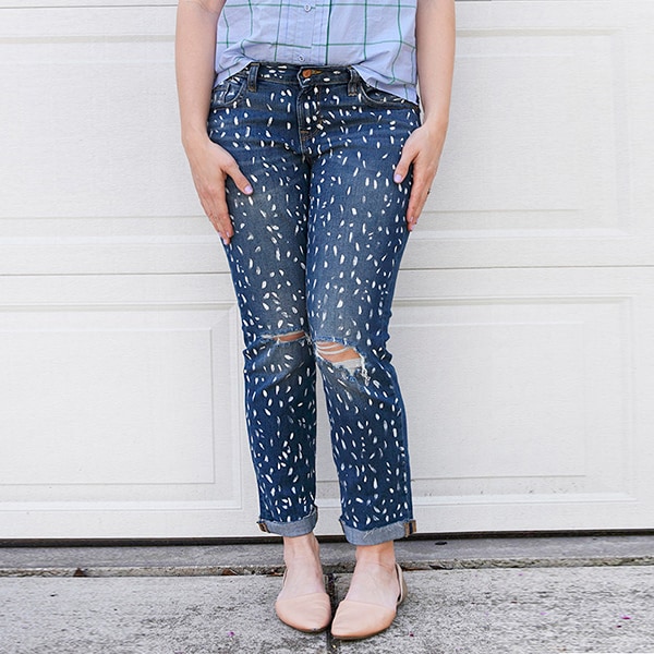 patterned jeans
