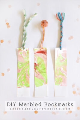 How to Marble Bookmarks with Paint - Delineate Your Dwelling