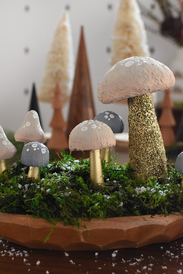 DIY Christmas Mushroom Centerpiece - Delineate Your Dwelling