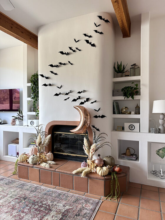 Fall Fireplace Bats - The Faux Martha