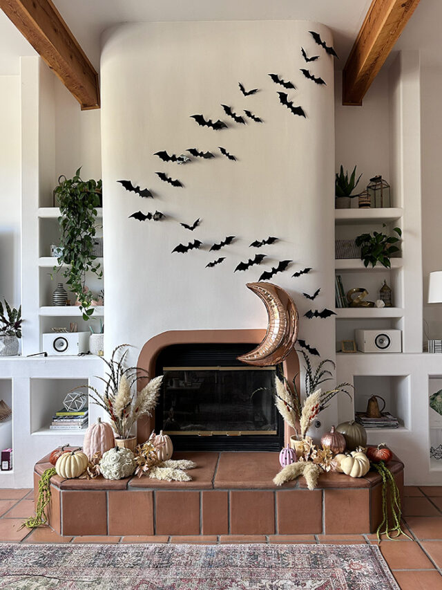 Fall Fireplace Bats - The Faux Martha