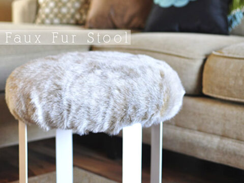 Diy faux fur online stool