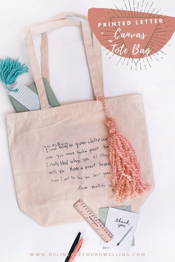 Printed Letter Tote Bag - Delineate Your Dwelling